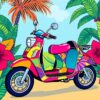 Tropical Pop Art Scooter Paint By Numbers