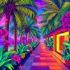 Tropical Promenade Pixel Glow Paint By Numbers