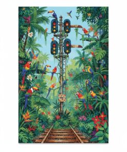 Tropical Railway Signal Roost Paint By Numbers