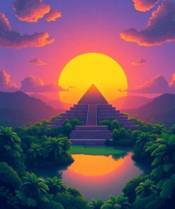 Pyramid Sunrise Paint Numbers