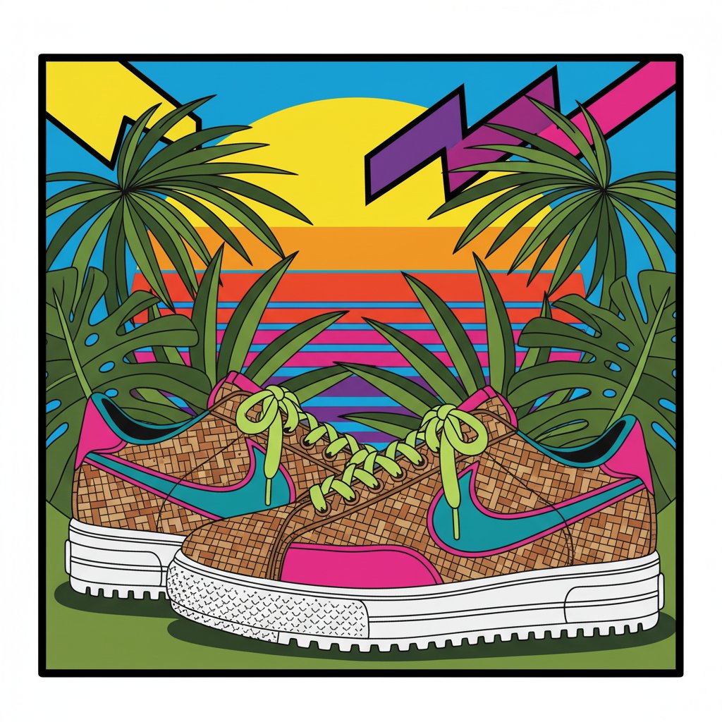 tropical-rattan-retro-kicks-paint-by-numbers-kit-1980s-style