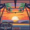 Tropical Rearview Sunset Paint By Numbers