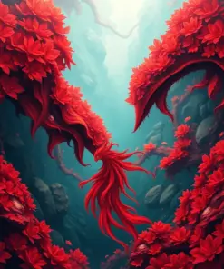 Tropical Red Ocean Cloak Paint By Numbers