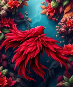 Tropical Red Ocean Cloak Paint By Numbers