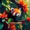 Tropical Red Panda Canopy paint by numbers