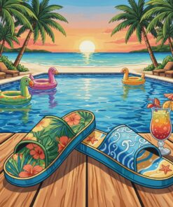 Tropical Resort Slip Ons Paint By Numbers