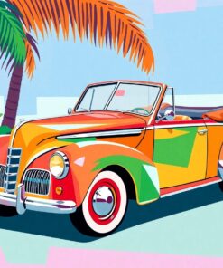 Tropical Retro Cubist Cabriolet Paint By Numbers