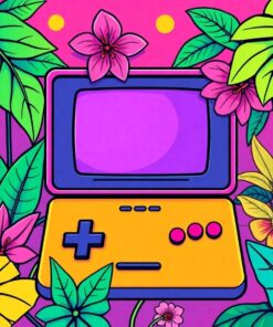 Tropical Retro Gaming Console Paint By Numbers