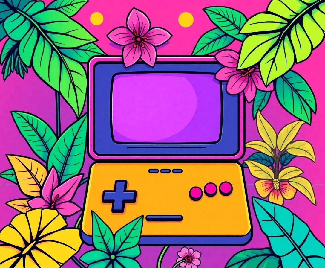 tropical-retro-gaming-console-paint-by-numbers-kit
