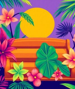 Tropical Retro Handheld Rest Paint By Numbers