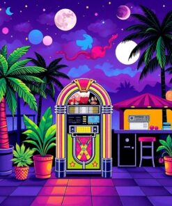 Tropical Retro Jukebox Nights Paint By Numbers