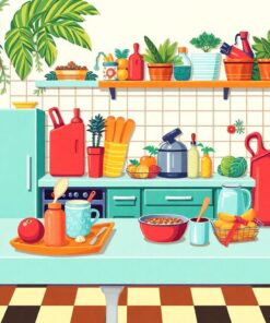 Tropical Retro Kitchen Prep Paint By Numbers