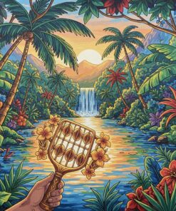 Tropical Riverbank Gilded Sistrum Paint By Numbers