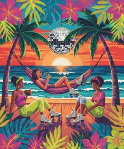 Tropical Roller Disco Rest Paint By Numbers