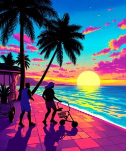 Disco Sunset Paint Numbers