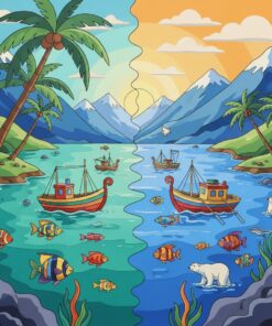 Tropical Scandinavian Fishing Waters Paint By Numbers