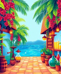 Tropical Shisha Bazaar Paint By Numbers