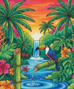 Tropical Shishi Odoshi Perch Paint By Numbers