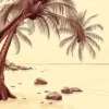 Tropical Shore Sepia Study Paint By Numbers
