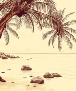 Tropical Shore Sepia Study Paint By Numbers