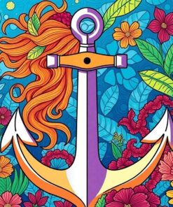 Tropical Siren Anchor Paint By Numbers