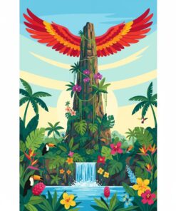 Tropical Spire Scarlet Wings Paint By Numbers