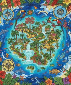 Tropical Springtime Cartography Paint By Numbers