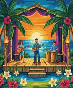 Tropical Stage Live Music Paint By Numbers