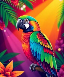 Spotlight Parrot Paint Numbers