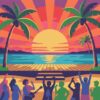 Tropical Stage Sunset Poster Paint By Numbers