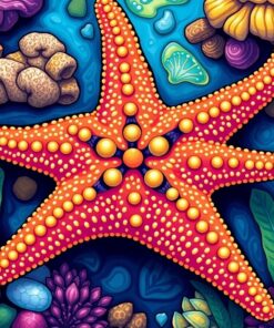 Tropical Starfish Up Close Paint By Numbers