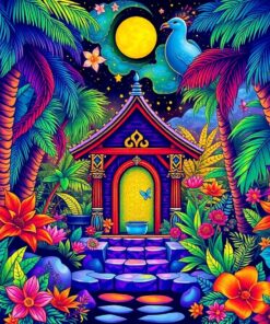 Tropical Starry Jungle Shrine Paint By Numbers