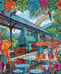 Tropical Station Downpour Paint By Numbers