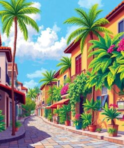 Tropical Street Corner Vinyl Paint By Numbers