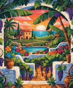 Tropical Stucco Vineyard Oasis Paint By Numbers