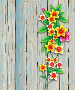 Floral Plank Paint Numbers