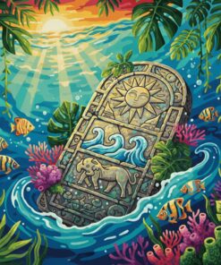 Tropical Sunken Stone Inscription Paint By Numbers