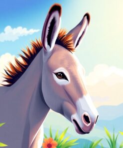 Tropical Sunlit Baby Donkey Paint By Numbers