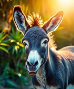 Tropical Sunlit Baby Donkey Paint By Numbers