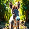Tropical Sunlit Baby Donkey Paint By Numbers