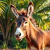 Tropical Sunlit Baby Donkey Paint By Numbers