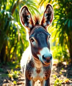 Tropical Sunlit Baby Donkey Paint By Numbers