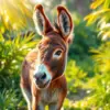 Tropical Sunlit Baby Donkey Paint by Numbers