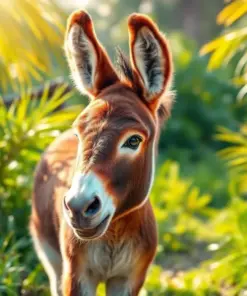 Tropical Sunlit Baby Donkey Paint by Numbers