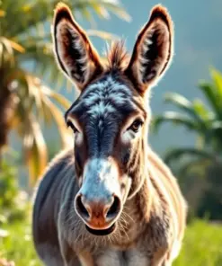 Tropical Sunlit Baby Donkey Paint By Numbers