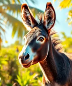 Tropical Sunlit Baby Donkey paint by numbers