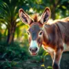 Tropical Sunlit Baby Donkey Paint by Numbers