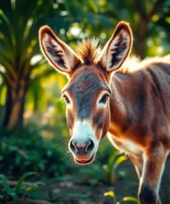 Tropical Sunlit Baby Donkey Paint by Numbers