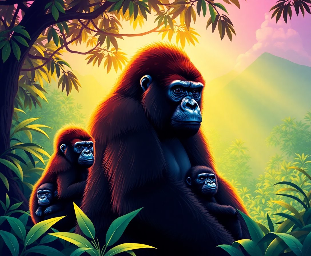 Gorilla Family Paint Numbers Gorilla Family Paint Numbers