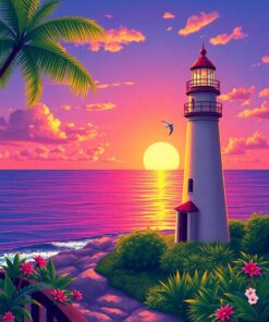 Shore Lighthouse Paint Numbers